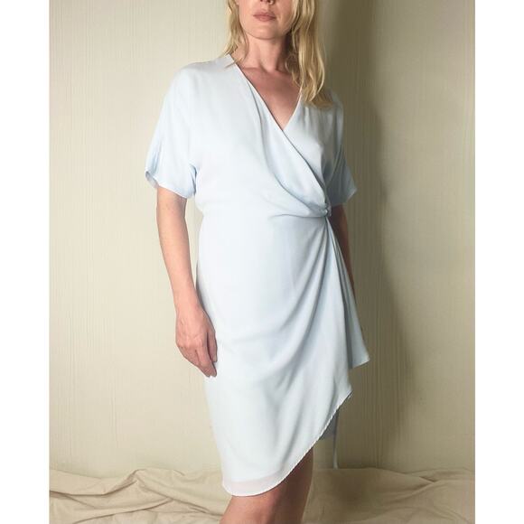 BABATON ARITZIA Chiffon Baby Blue Kimono Wrap Knee Length Dress US MEDIUM - Picture 7 of 14